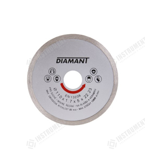 Kotouč diamantový DIAMANT 110x1.7x22.2mm plný