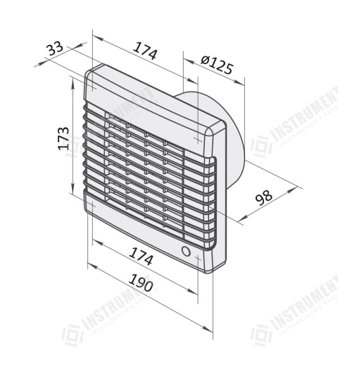 ventilátor 125 MAT axiální domovní VENTS