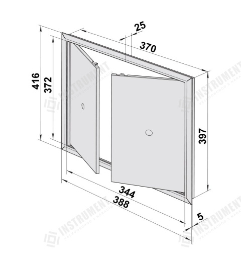 dvířka revizní plastová D2 400x400 dvoukřídlá