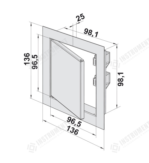 dvířka revizní kovové DM 100x100mm
