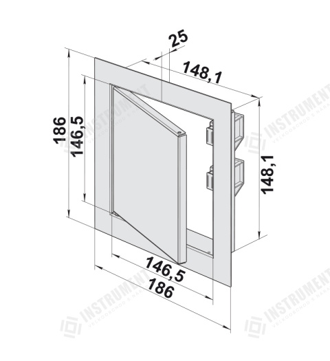 dvířka revizní kovové DM 150x150mm