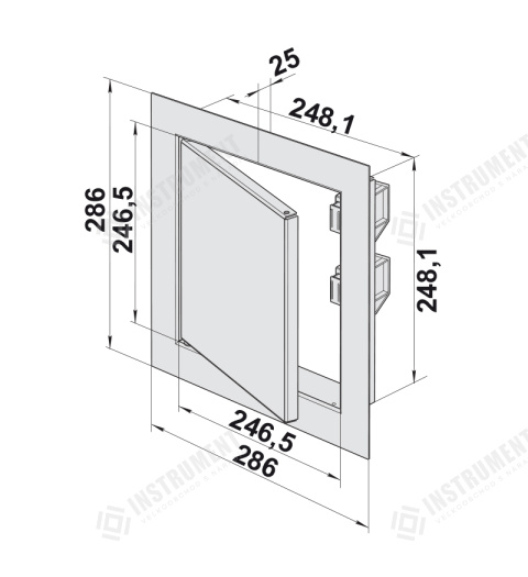 dvířka revizní kovové DM 250x250mm