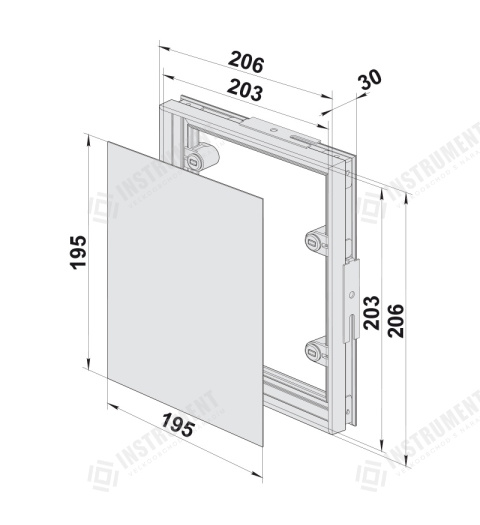 dvířka revizní DKP 200x200mm pod obklad