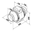 ventilátor TT 150 plastový diagonální potrubní