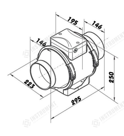 ventilátor TT 150 plastový diagonální potrubní