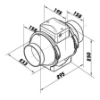 ventilátor TT 160 plastový diagonální potrubní