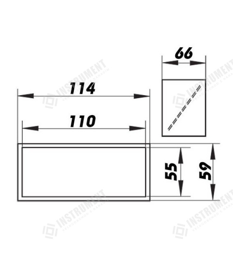 klapka plochá zpětná 55x110mm plastová/spojka