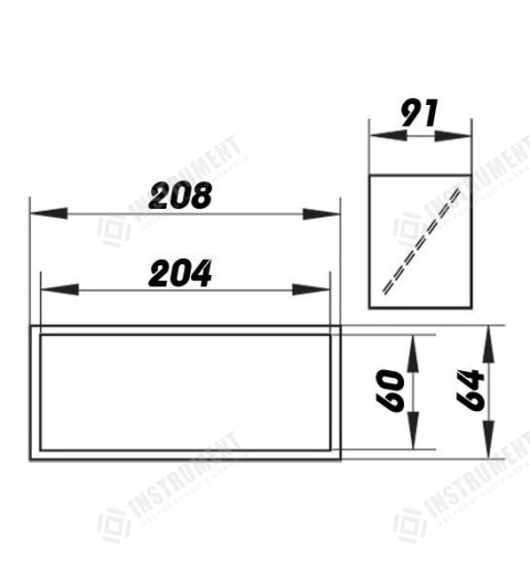 klapka plochá zpětná 60x204mm plastová/spojka