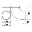 koleno plastové kruhové, 90° Ø125mm