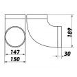 koleno plastové kruhové, 90° Ø150mm