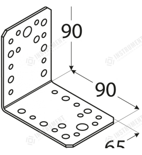 úhelník malý bez prolisu 65x90/90-2,5mm