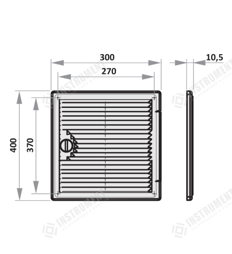 dvířka revizní plastová s větrací mřížkou 300x400mm DF3040