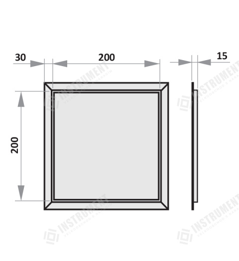 dvířka revizní hliníková 200x200mm LP 2020U do sádrokartonu