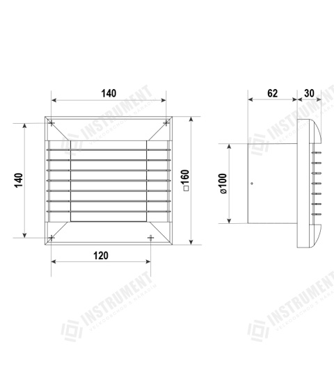 ventilátor 100 A axiální domovní VENTS