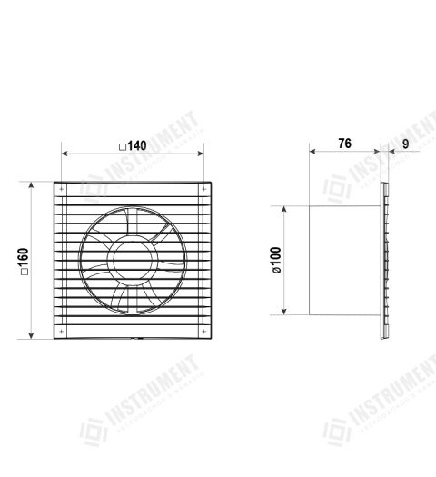 ventilátor 100 K-mTB axiální domovní VENTS