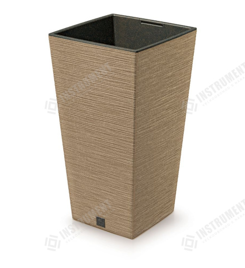 Květináč 20cm FURU SQUARE ECO WOOD DFSH200W-4665W naturo plastový PROSPERPLAST