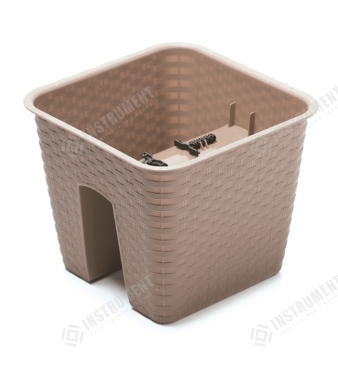 květináč na zábradlí 28x28cm RATOLLA DRLB280-7529U mocca plastový PROSPERPLAST