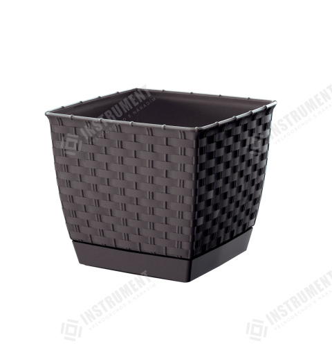 Květináč 14cm RATOLLA SQUARE DRLK145-440U umbra plastový PROSPERPLAST