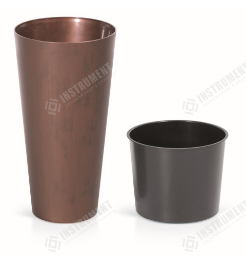 Květináč 15cm TUBUS SLIM CORTEN DTUS150C-7601U ocel plastový PROSPERPLAST