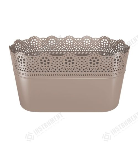 květináč 28,5x13,5cm LACE DLAC285-7529U mocca plastový PROSPERPLAST