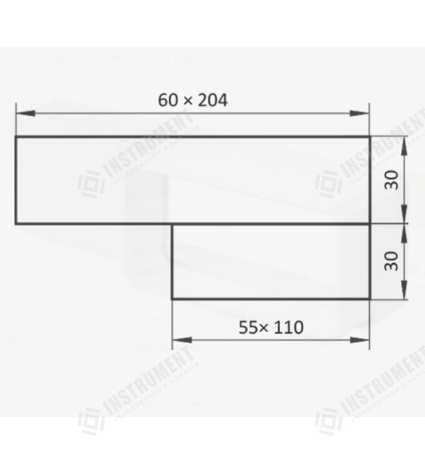 redukce plastová, ploché potrubí 55x110mm - 60x204mm