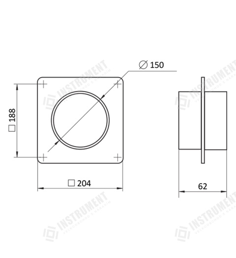 spojka kruhová plastová s přírubou, Ø150mm