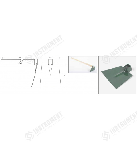 motyka plochá - šířka 175mm s násadou 120cm