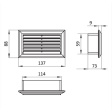 mřížka plochá plastová 136x81mm pro potrubí 55x110mm