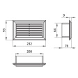 mřížka plochá plastová 230x86mm pro potrubí 60x204mm