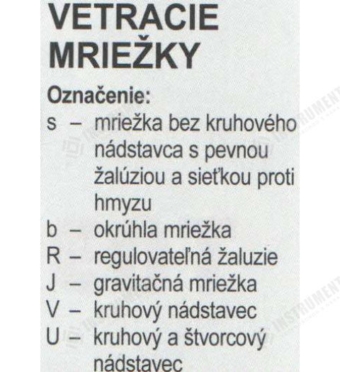 mřížka větrací MV 100Vs s nástavcem ventilační