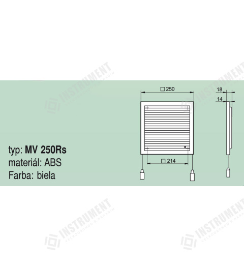 mřížka větrací MV 250Rs s regulací ventilační