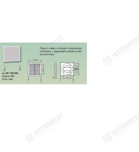 mřížka větrací MV 100VURs ventilační