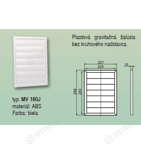 mřížka větrací gravitační MV 160J ventilační