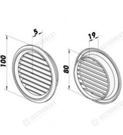 mřížka větrací kruhová MV 80/2bVs ventilační