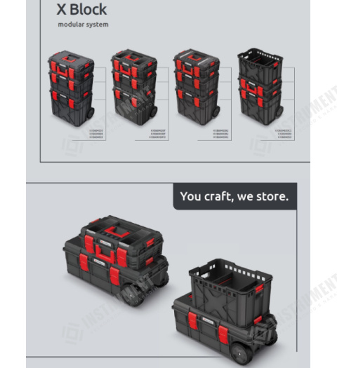 box na nářadí s kolečky 546x380x510mm X BLOCK PRO KXB604050-S411 černý plastový Kistenberg