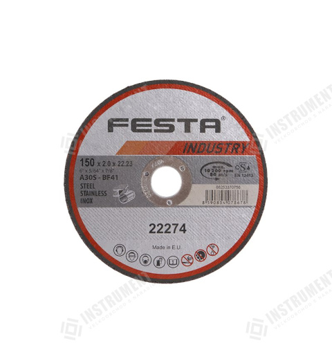 Kotouč řezný FESTA INDUSTRY na kov 150x2x22.2mm