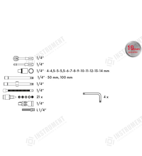 Gola sada FESTA CrV 45ks 1/4&quot;